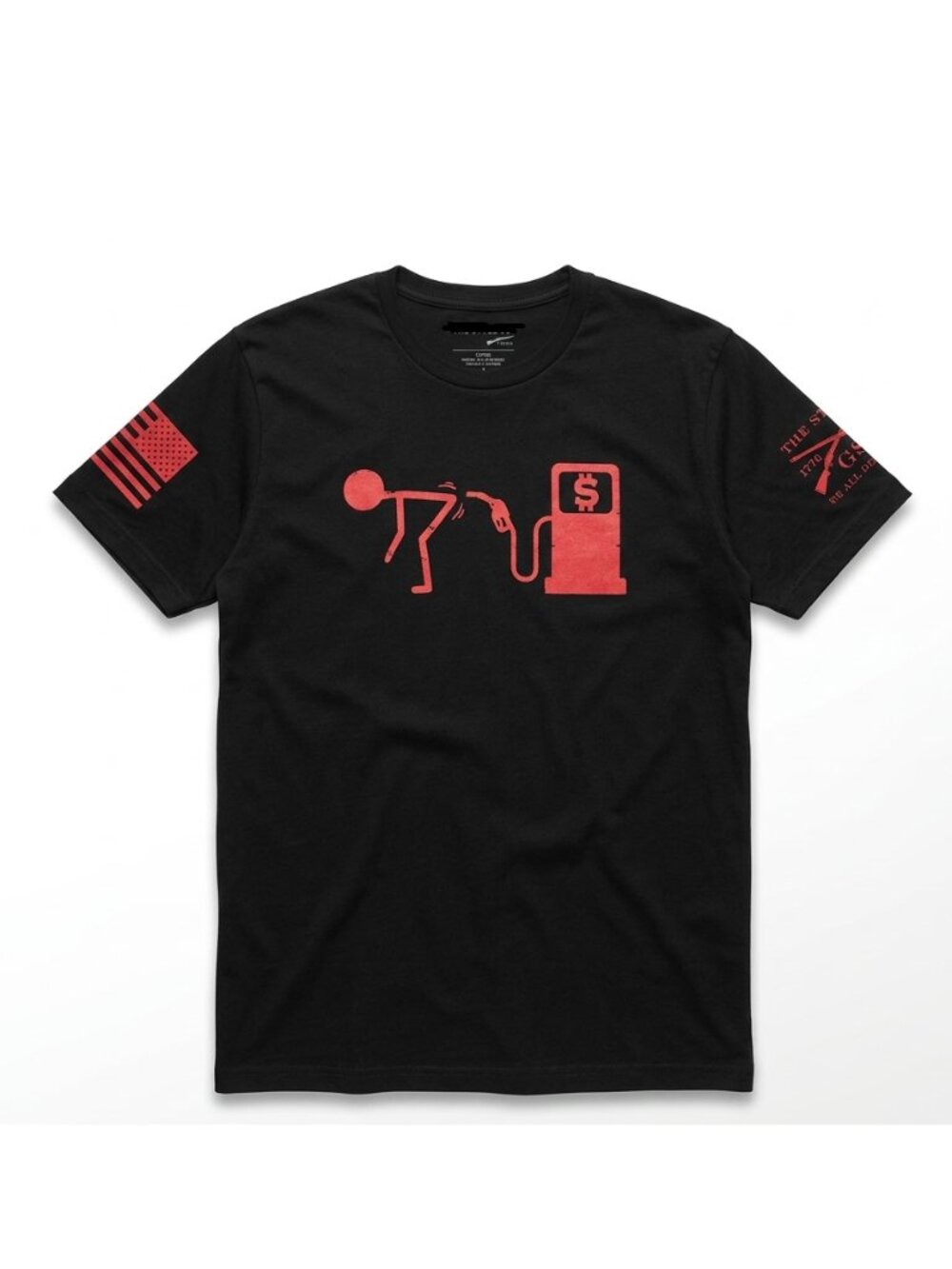 NWOT -Grunt Style Men's Ga$ Pump Tshirt, Black/Red - Size 3X-Large (GS5333)